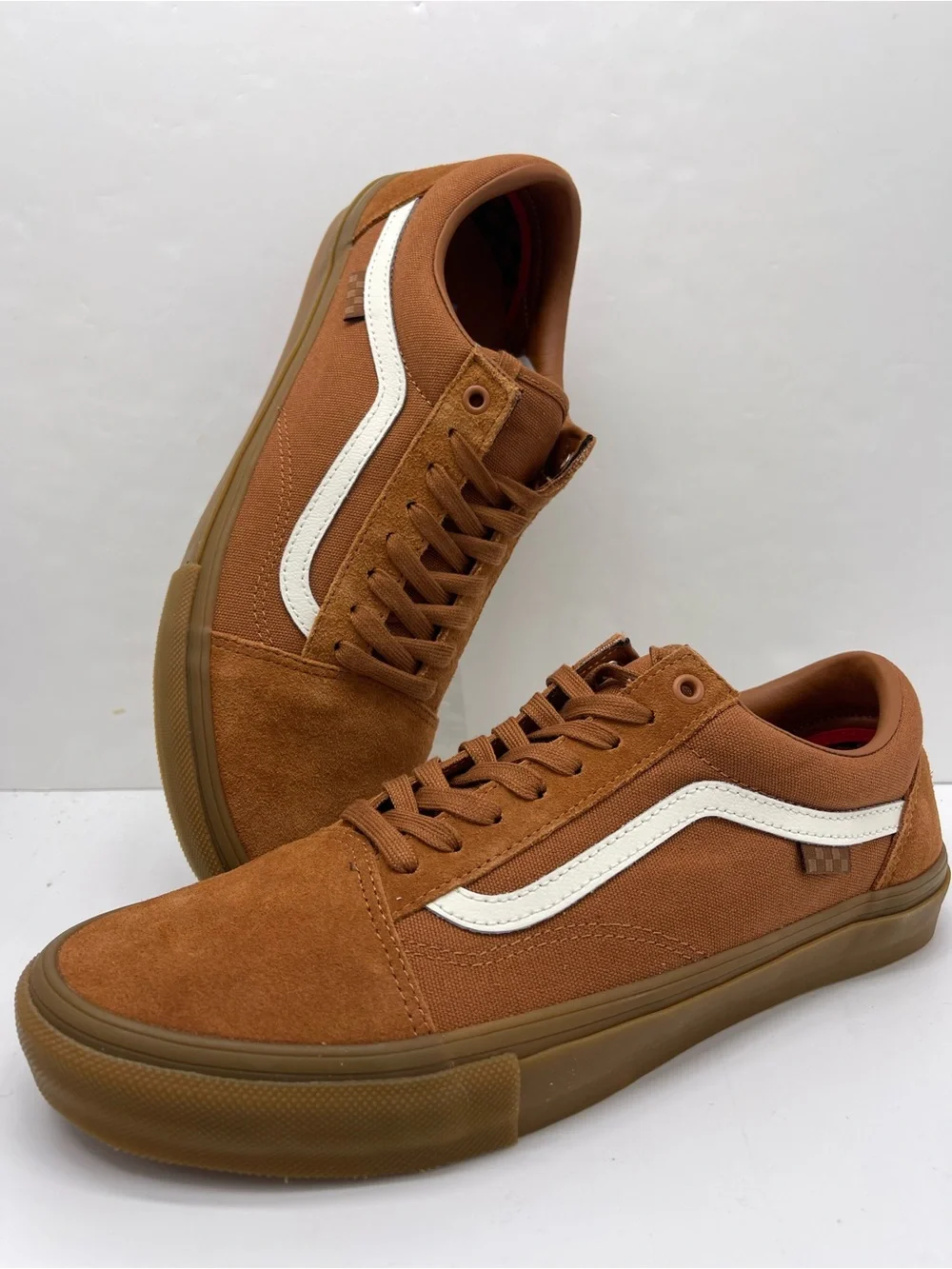 Vans Brown Suede & Canvas Low Top Sneakers with White Stripe